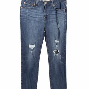 Levi's Boyfriend Straight Leg Dark Wash Cropped Jeans Sz 28 x 27